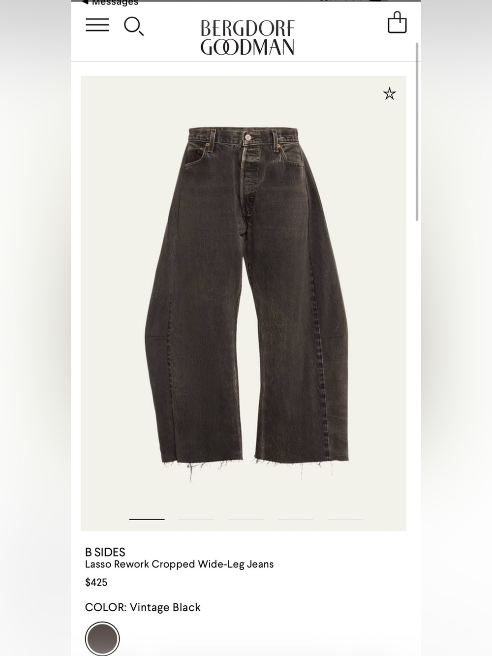 B SIDES Vintage Lasso Wide-Leg Jeans Black Sz 29 NWT - Picture 11 of 11